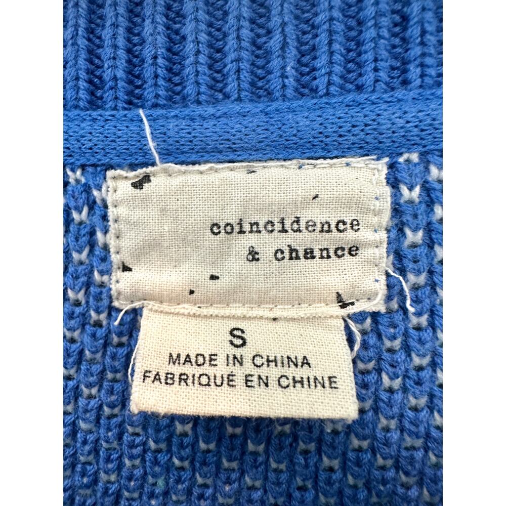 URBAN OUTFITTERS Coincidence & Chance Blue Green Colorblock Knit Sweater Small - Picture 5 of 7